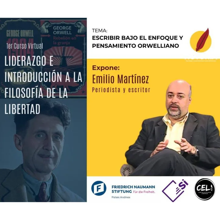 Afiche del evento: Enfoque del pensamiento orwelliano